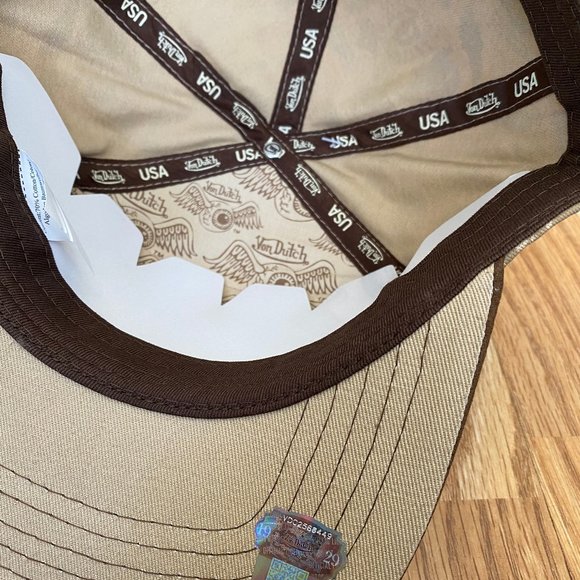 VON DUTCH TAN PANEL BASEBALL CAP HAT OS never even got to wear it - Picture 7 of 9